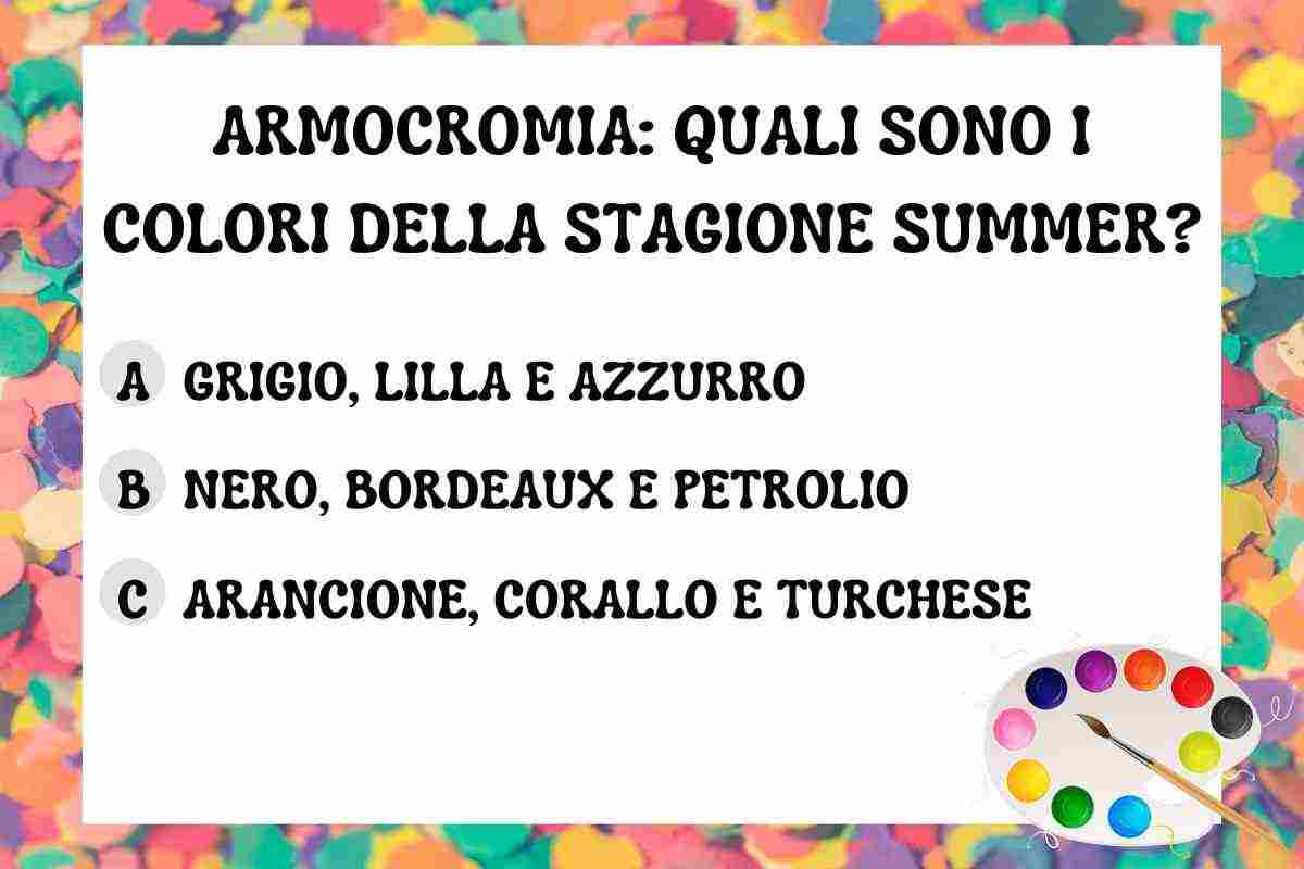Armocromia quiz colorato rispondere
